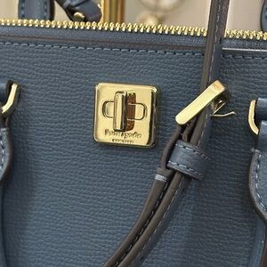 KATE SPADE NEW YORK Phoebe East West Refined Grain Leather Satchel, Bluestone ♠️